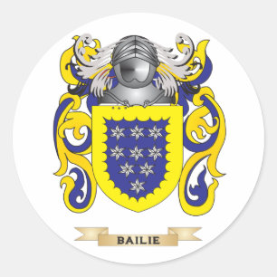 Bailie Coat of Arms (Family Crest) Classic Round Sticker