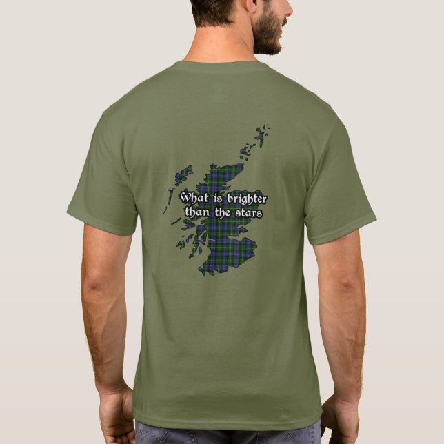Baillie Clan Badge and Tartan Adult T-Shirt (Back)