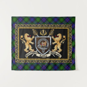 Baillie Clan Badge & Motto w/Lions Tapestry