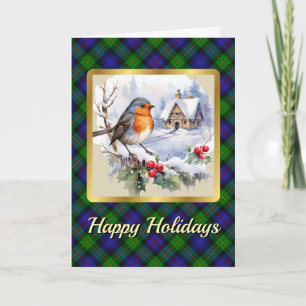 Baillie Crest & Tartan w/Robin Personalised  Card