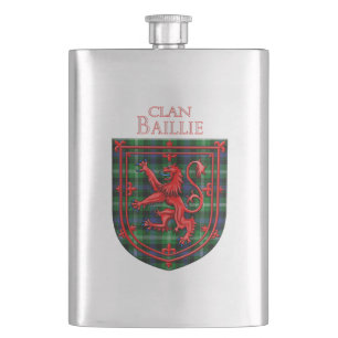 Baillie of Polkemett Green Tartan Scottish Plaid Hip Flask