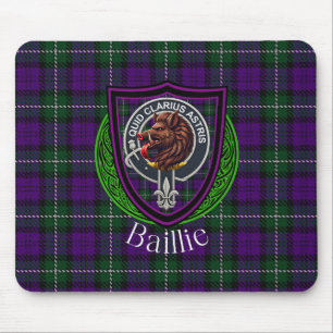 Baillie Scottish Clan Tartan and Crest Mouse Mat