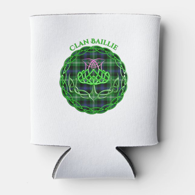 Baillie Scottish Tartan Celtic Thistle Can Cooler (Front)