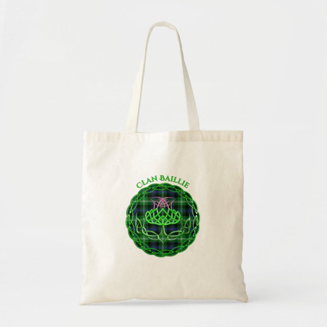 Baillie Scottish Tartan Celtic Thistle Tote Bag (Front)