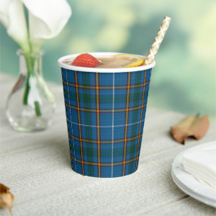 Bain Blue Scottish Clan Tartan Paper Cups