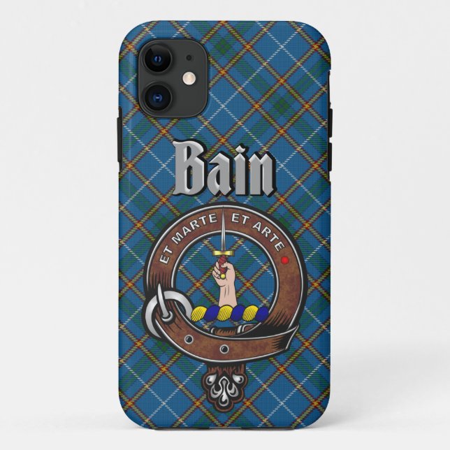 Bain Clan Badge & Tartan Phone Case (Back)