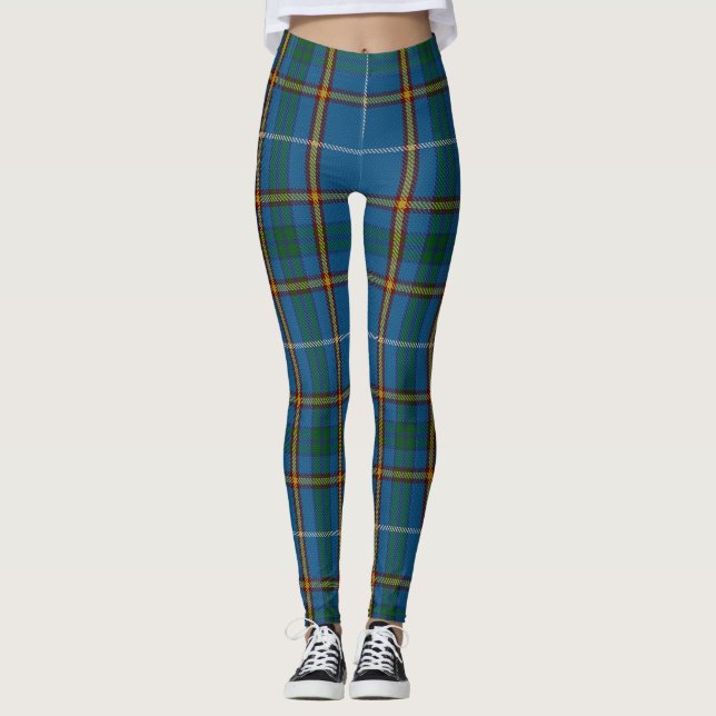 Bain Clan Scottish Tartan Plaid Pattern Leggings (Front)