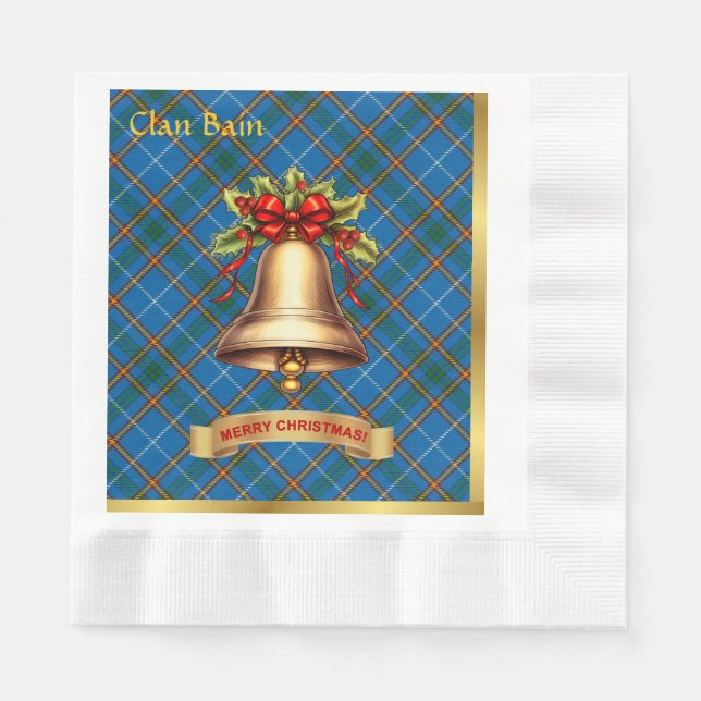 Bain Personalised Tartan Christmas Napkin (Front)