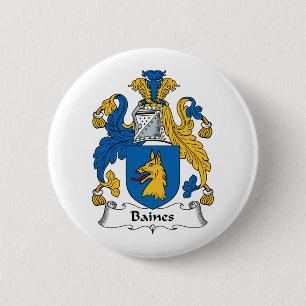 Baines Family Crest 6 Cm Round Badge