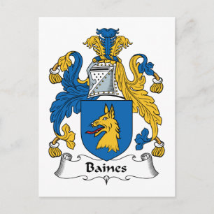 Baines Family Crest Postcard