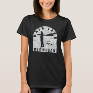 Bair Lake Ice Fishing Michigan T-Shirt
