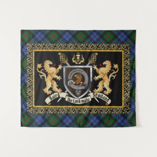 Baird Clan Badge & Motto w/Lions  Tapestry