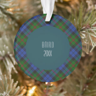 Baird Clan Highland Family Plaid Ornament