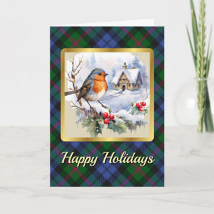 Baird Crest & Tartan w/Robin Personalised  Card