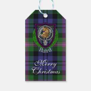 Baird Scottish Clan Tartan & Crest Gift Tags
