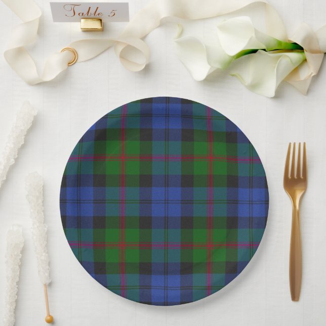 Baird Scottish Clan Tartan Plaid Pattern Paper Plate (Wedding)