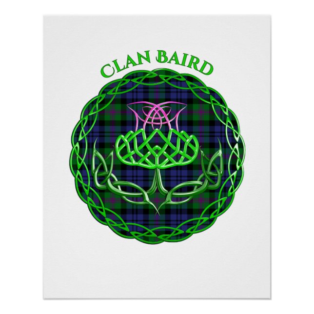 Baird Scottish Tartan Celtic Thistle Poster (Front)