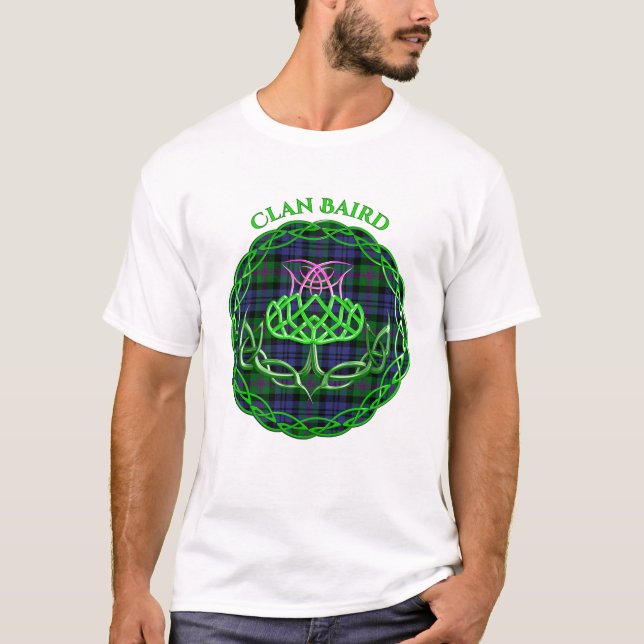 Baird Scottish Tartan Celtic Thistle T-Shirt (Front)