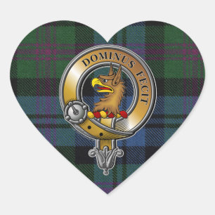 Baird Tartan & Badge Heart Sticker