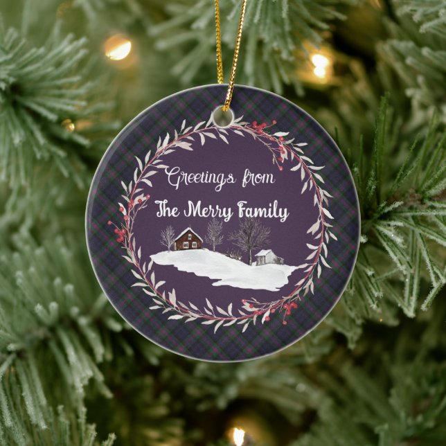 Baird Weathered Original Scottish Tartan Ceramic Tree Decoration (Tree)