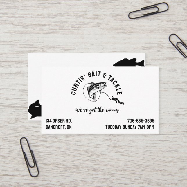 Bait & Tackle Fishing Themed Logo Business Card (Front/Back In Situ)