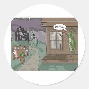 Baits Motel Funny Fishing Cartoon Gifts & Tees Classic Round Sticker