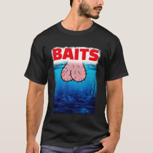 BAITS Nuts Adult Humourous Funny Fishing Parody T-Shirt