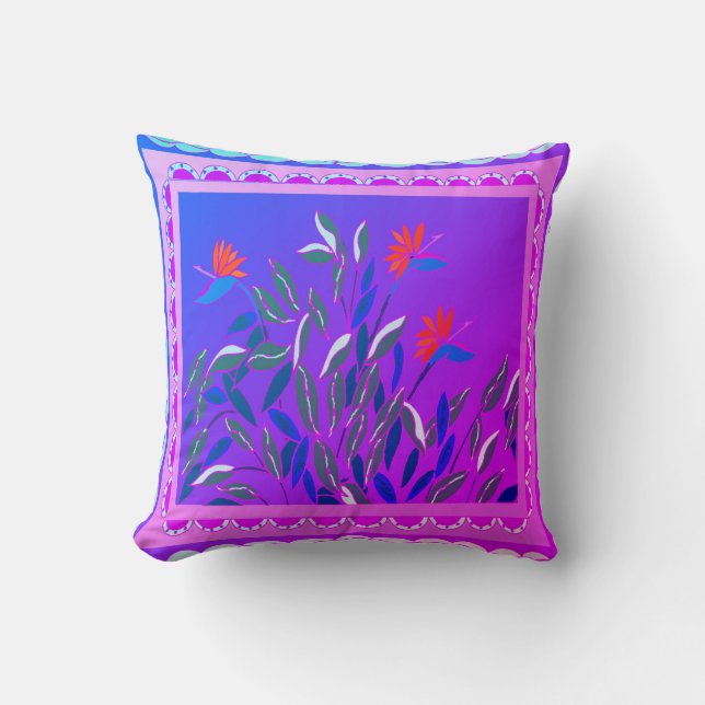 Baja Bird of Paradise Throw Pillow (Front)