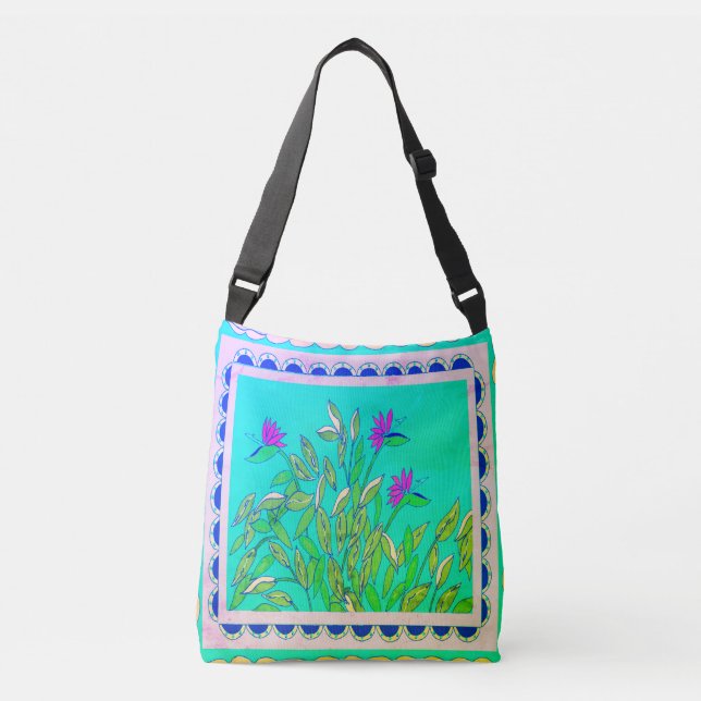Baja Bird of Paradise Vintage Crossbody Bag (Front)