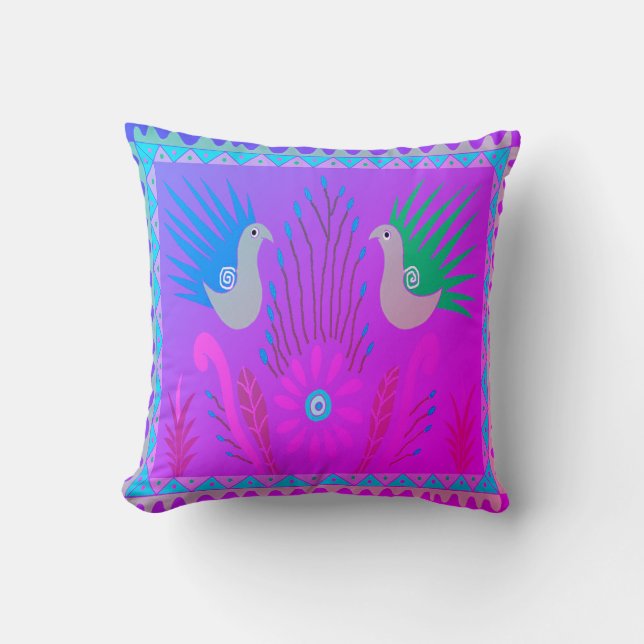 Baja Birds Throw Pillow (Front)