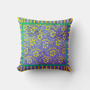 Baja Blooms Vintage Throw Pillow