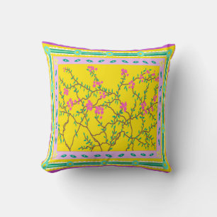 Baja Bougainvillea Throw Pillow