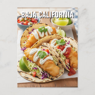 Baja California Mexico Fish Tacos Postcard