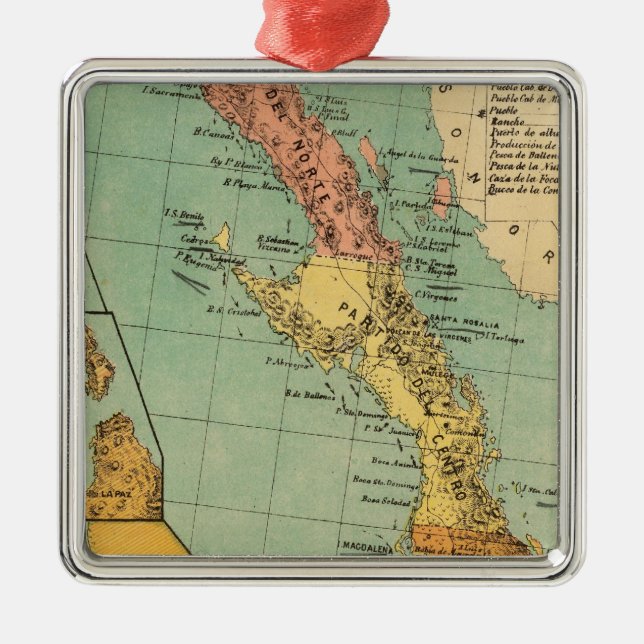 Baja California, Mexico Metal Tree Decoration (Front)
