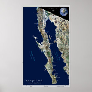 Baja California, Mexico:  satellite poster