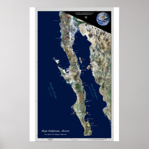 Baja California, Mexico: satellite poster