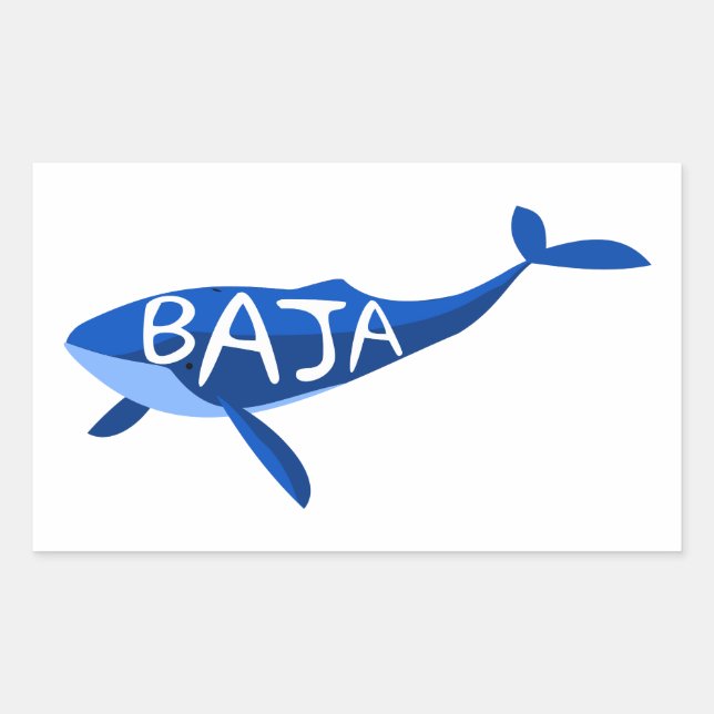 Baja California Mexico Whale Rectangular Sticker (Front)