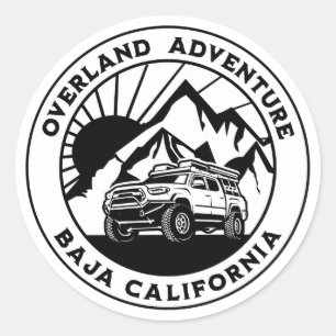 Baja California Overland Truck Classic Round Sticker