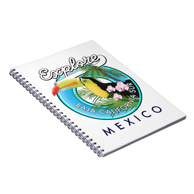 Baja California Sur Mexico retro logo Notebook (Right Side)