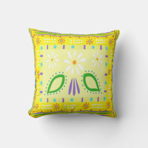 Baja Fiesta Yellow Throw Pillow