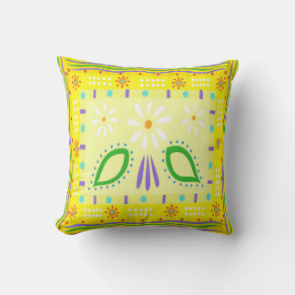 Baja Fiesta Yellow Throw Pillow