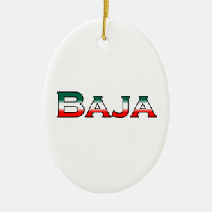 Baja Mexico (text logo) Ceramic Tree Decoration
