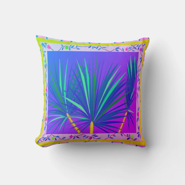 Baja Palms Throw Pillow (Front)