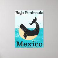 baja peninsula Mexico travel poster