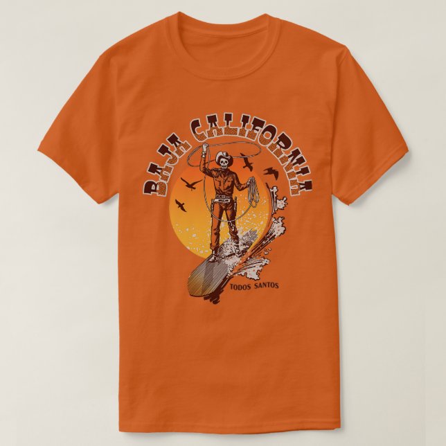 Baja Surfing Cowboy T-Shirt (Design Front)