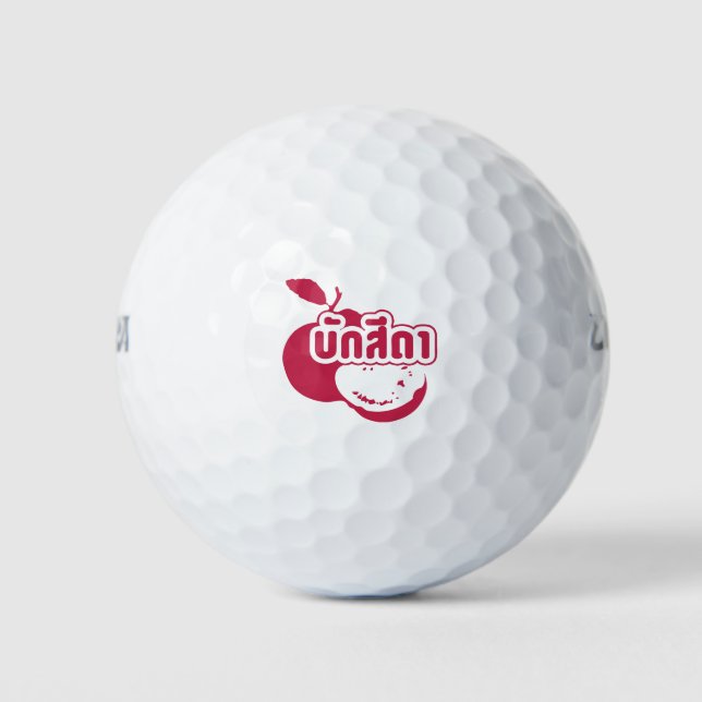 Bak Sida ☆ Farang written in Thai Isaan Dialect ☆ Golf Balls (Front)