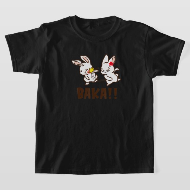 Baka Cute Japanese Word Otaku Anime Manga Lover Fu T-Shirt (Laydown)