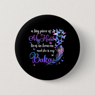 Baka Lives in Heaven Memorial Grandma Grandchild 6 Cm Round Badge