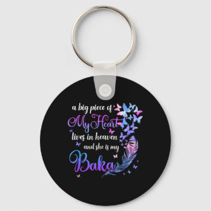 Baka Lives in Heaven Memorial Grandma Grandchild Key Ring