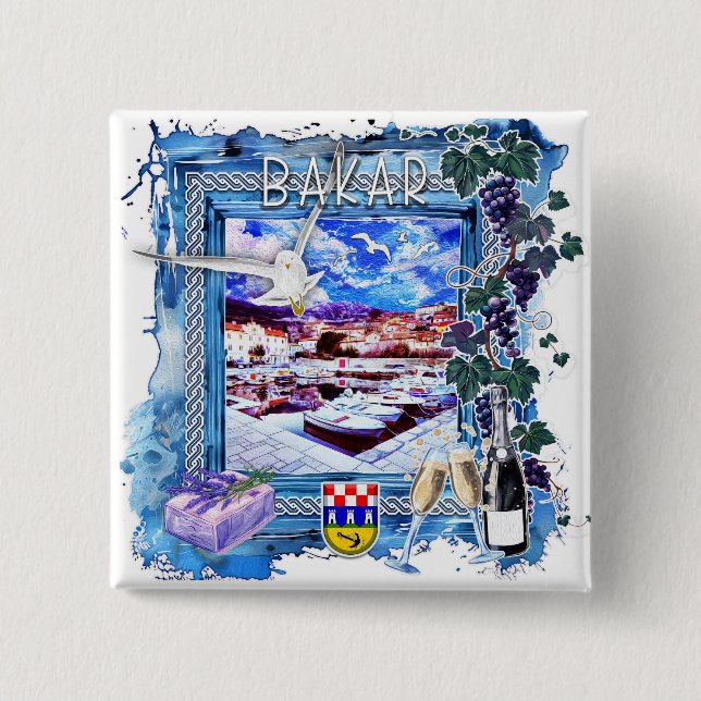 Bakar 15 Cm Square Badge (Front)